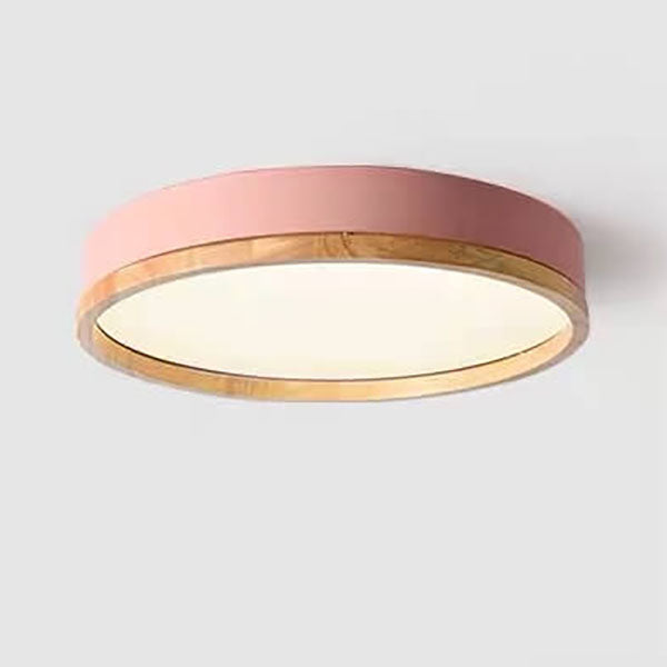 Modern Wood Trim Ceiling Light with LED Flush