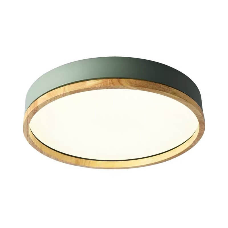 Modern Wood Trim Ceiling Light with LED Flush