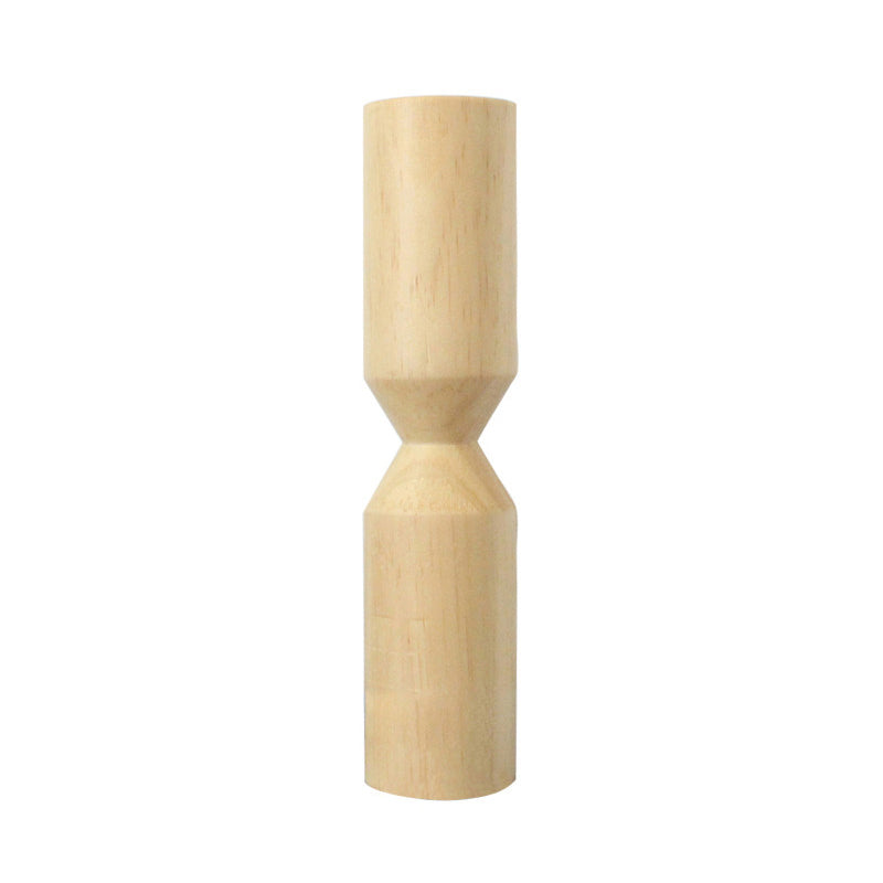 Modern Wooden Candle Holder with Rib Design