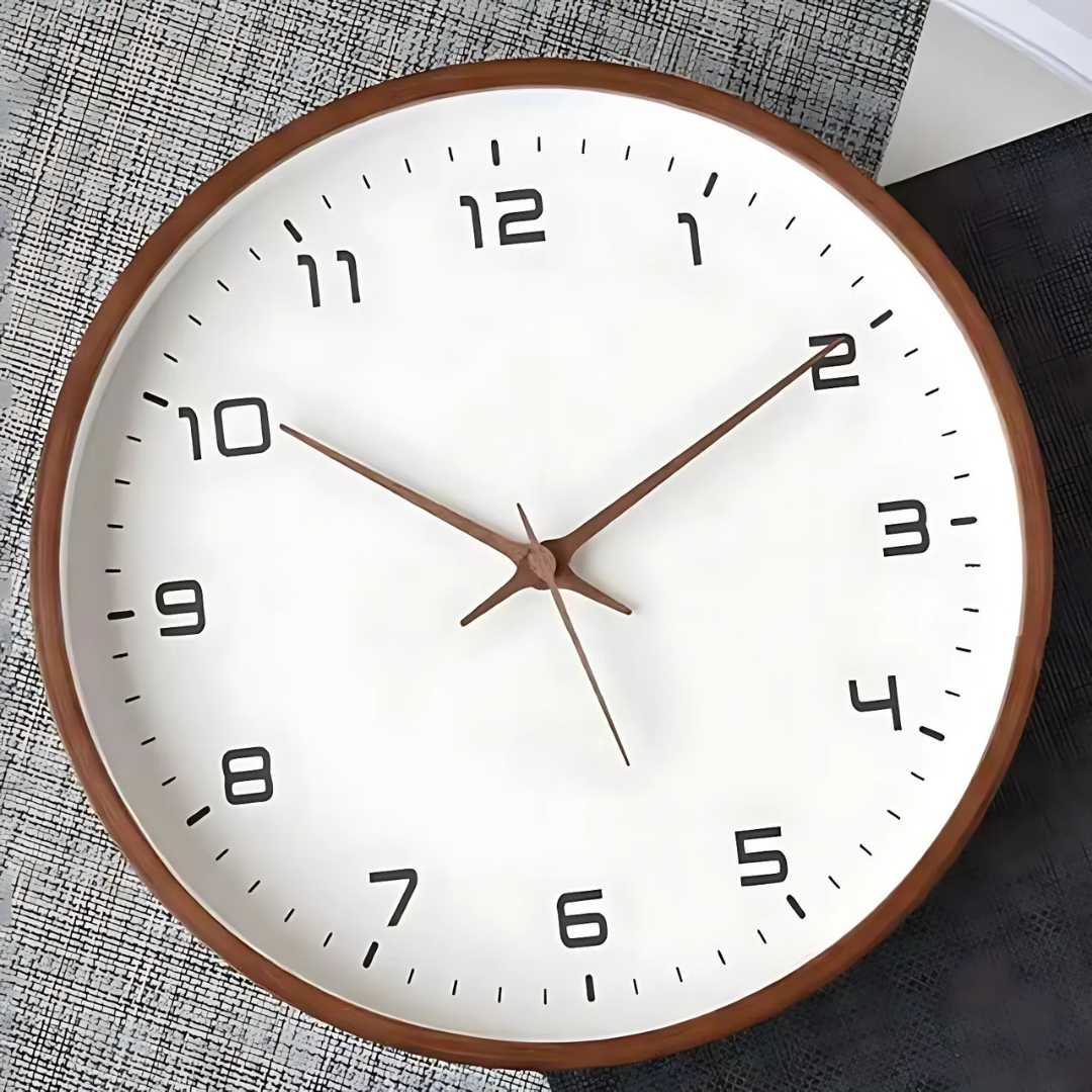 Modern Wooden Wall Clock with Silent Quartz