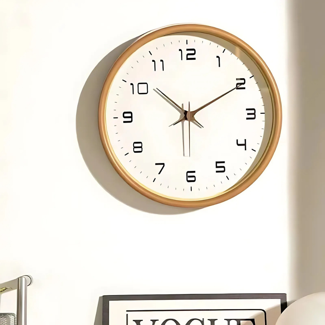 Modern Wooden Wall Clock with Silent Quartz