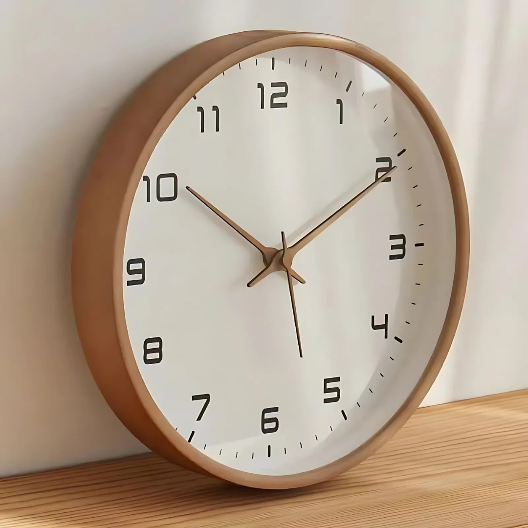 Modern Wooden Wall Clock with Silent Quartz