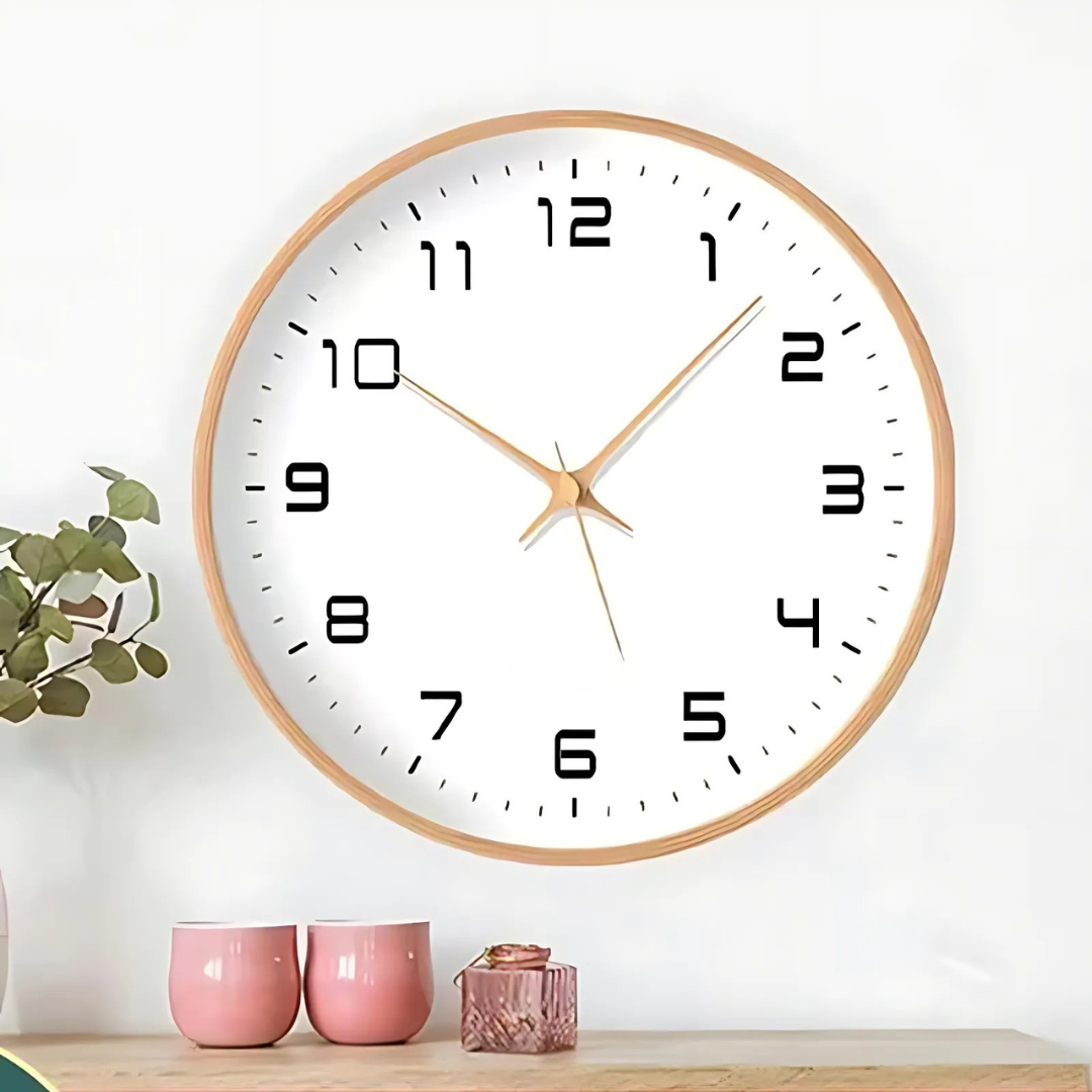 Modern Wooden Wall Clock with Silent Quartz