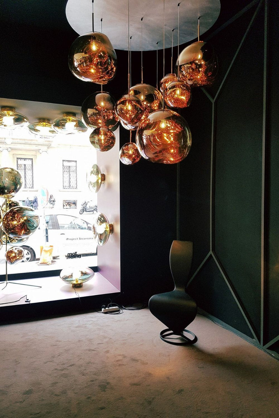 Modern Lava Glass Dome Pendant Light 1-Light