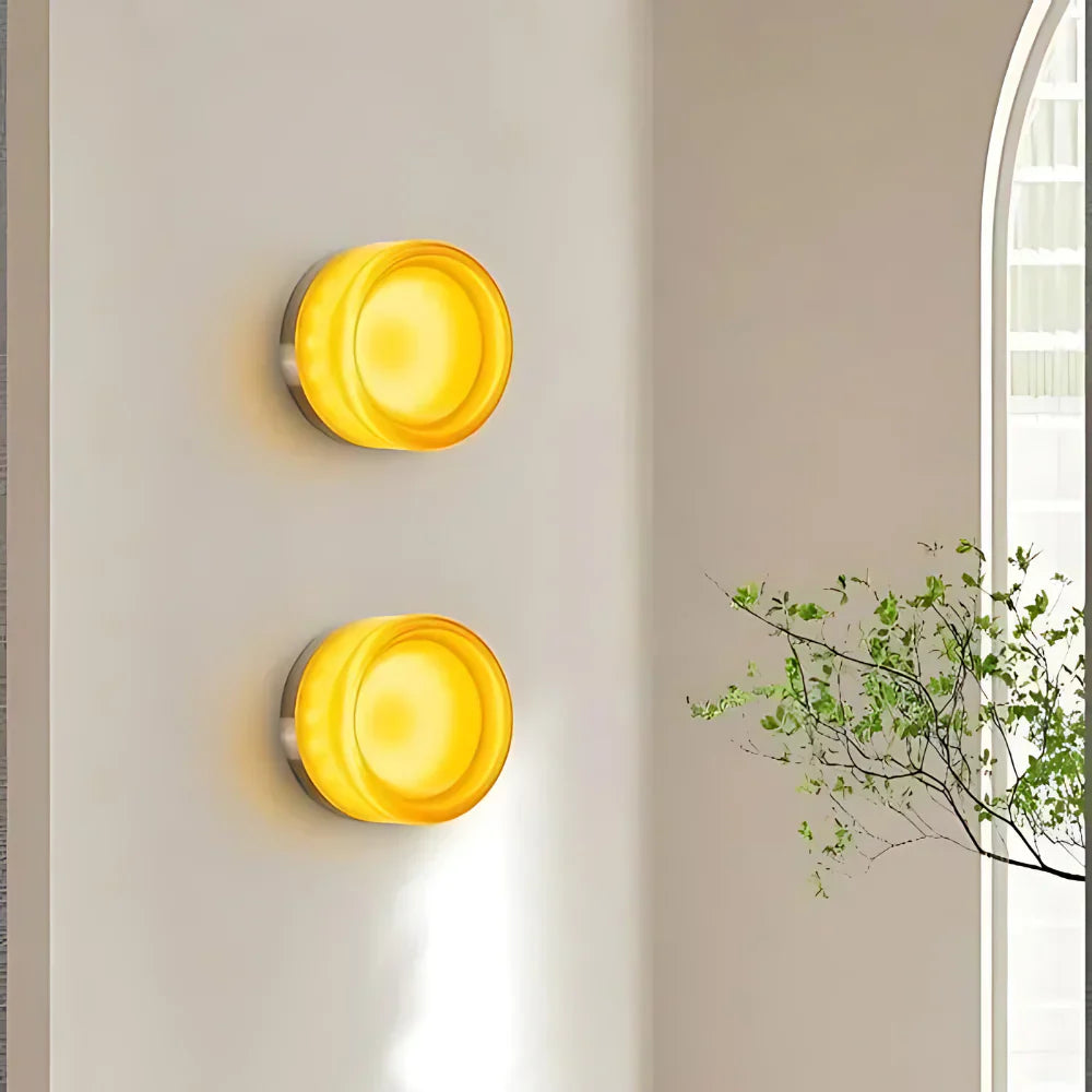 Nordic Acrylic Wall Sconce with Round Ambient Glow