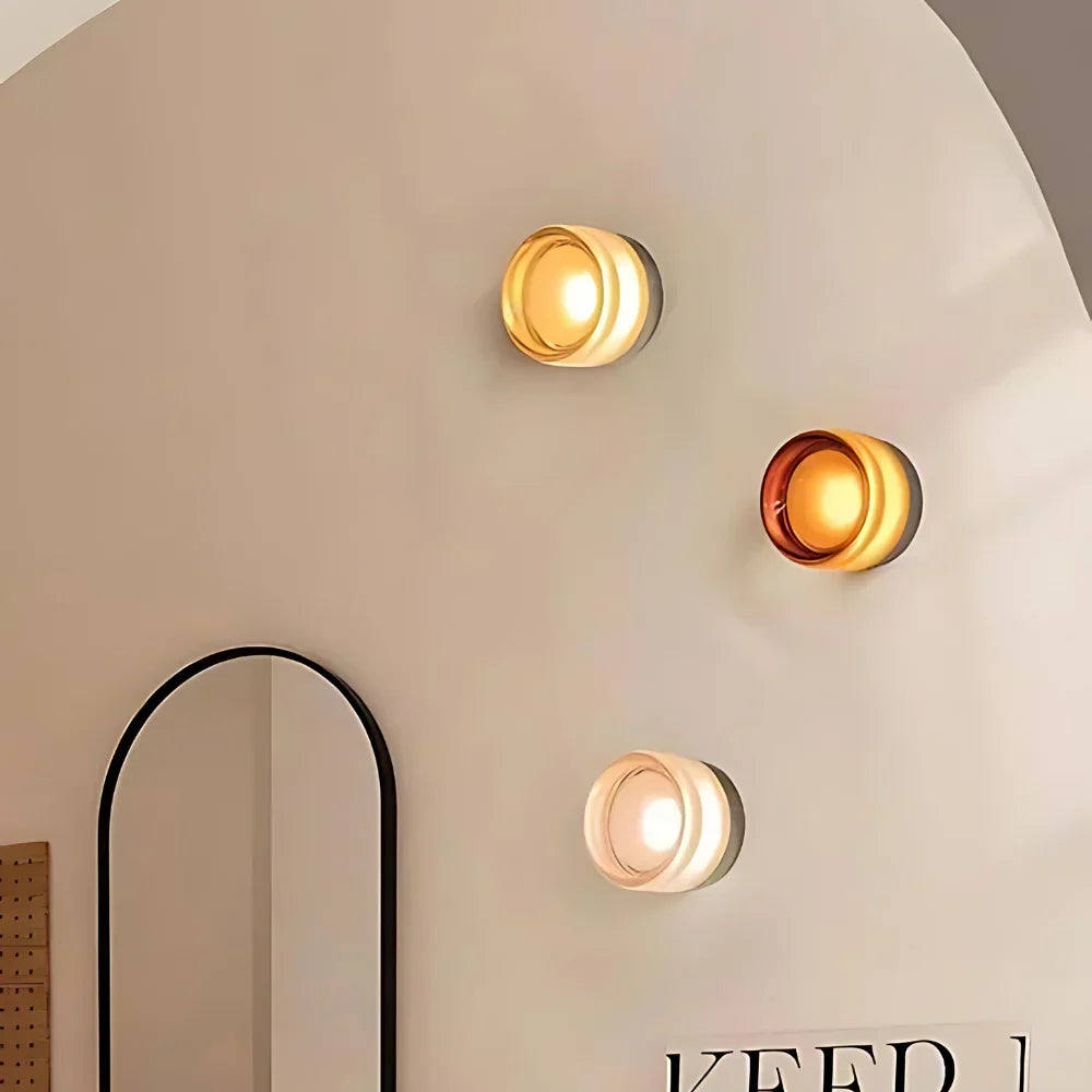 Nordic Acrylic Wall Sconce with Round Ambient Glow