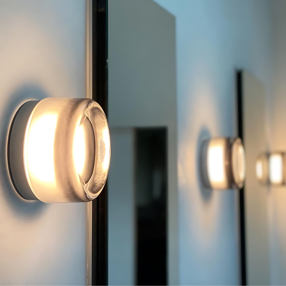 Nordic Acrylic Wall Sconce with Round Ambient Glow