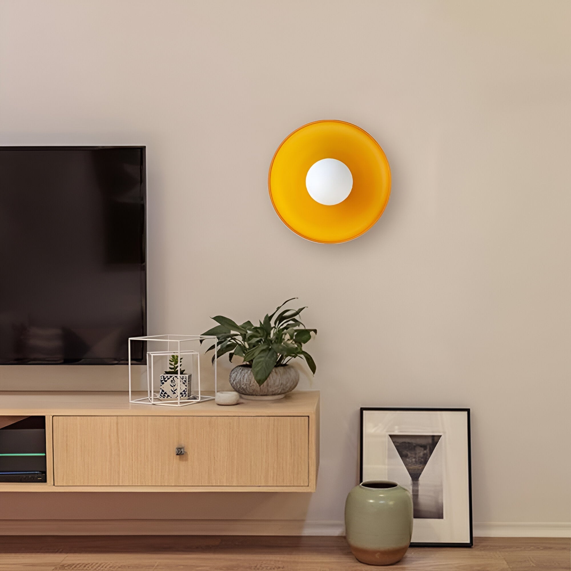 Nordic Glass Disc Wall Ceiling Light with LED