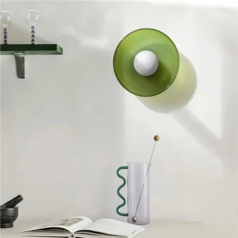 Nordic Glass Disc Wall Ceiling Light with LED