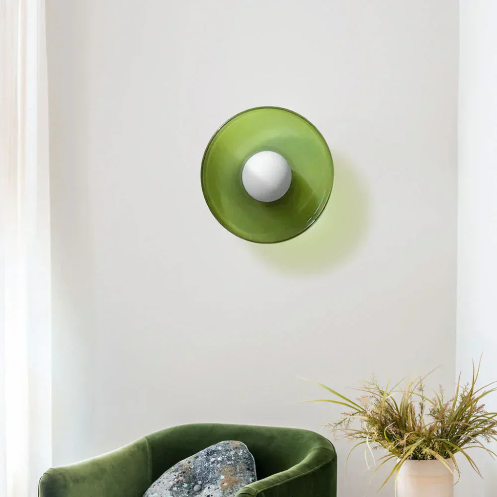Nordic Glass Disc Wall Ceiling Light with LED