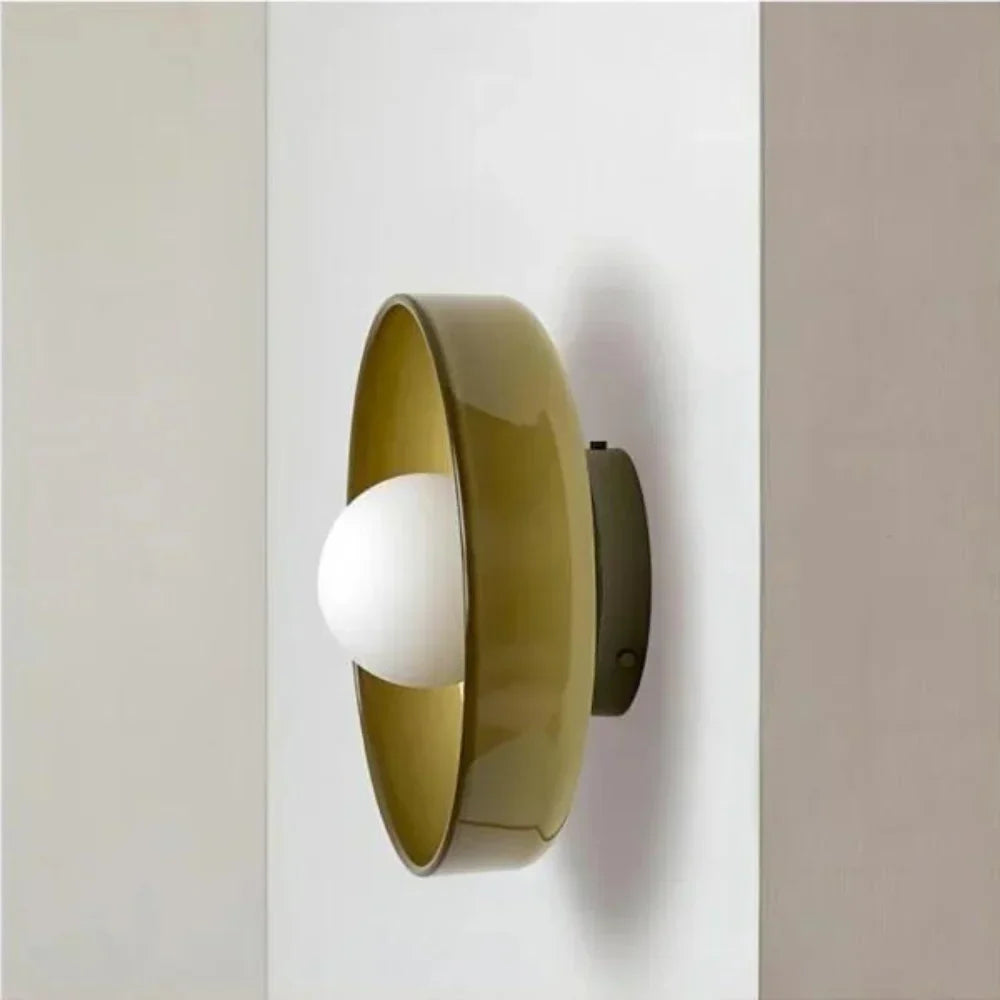 Nordic Glass Disc Wall Ceiling Light with LED