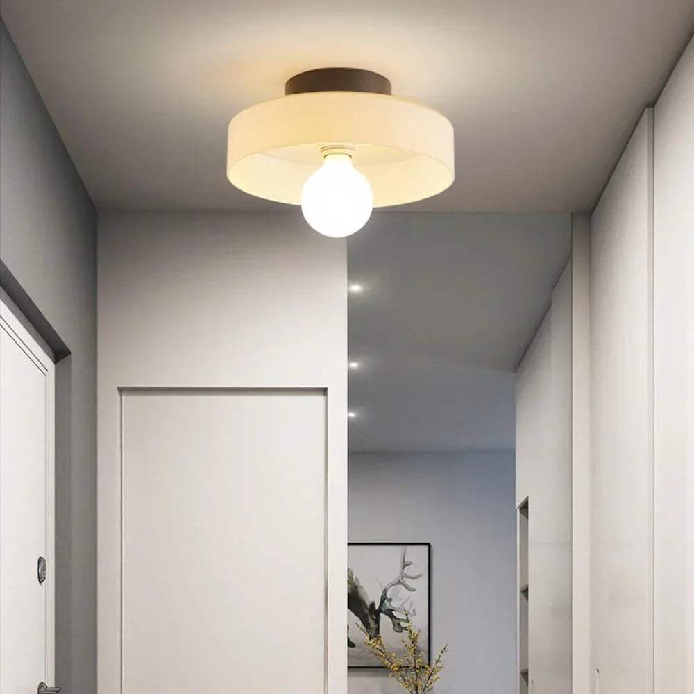 Nordic Glass Disc Wall Ceiling Light with LED