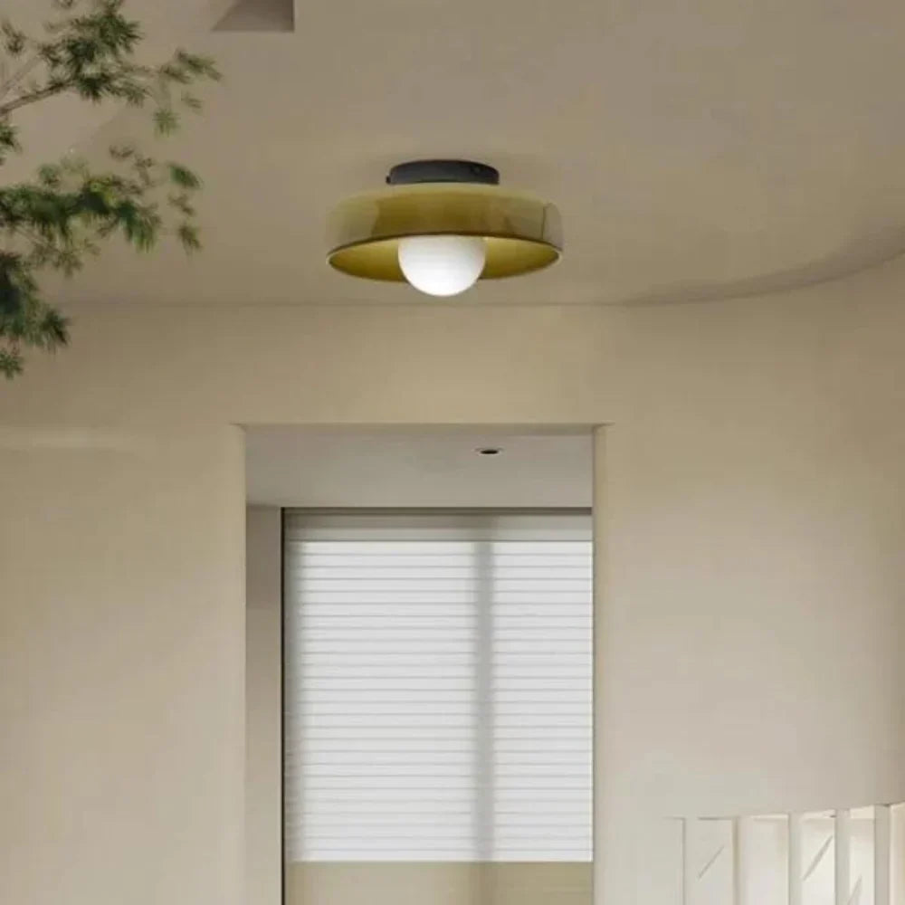 Nordic Glass Disc Wall Ceiling Light with LED
