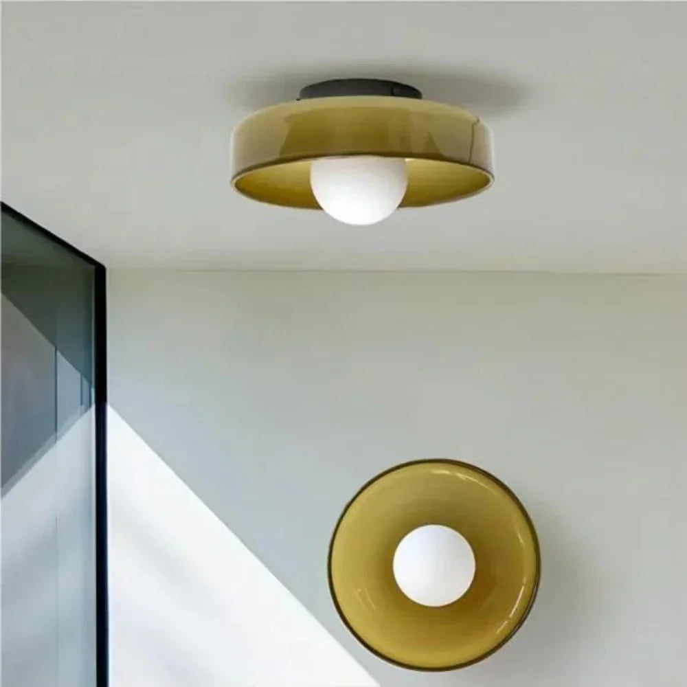 Nordic Glass Disc Wall Ceiling Light with LED