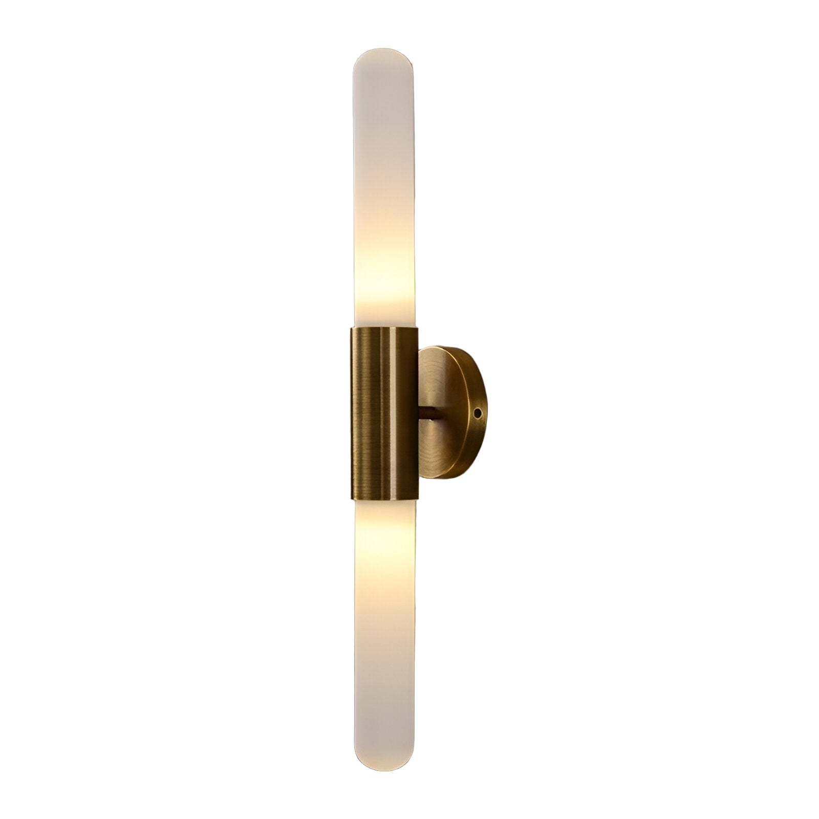Nordic Glass Tube Wall Sconce with Copper Base