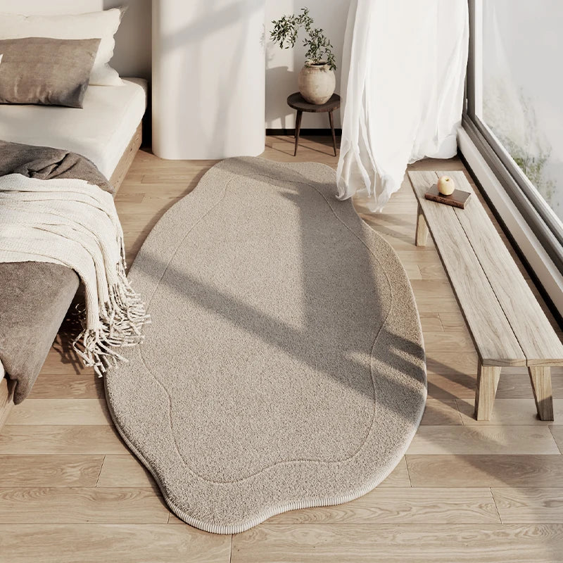 Nordic Plush Rug with Abstract Border