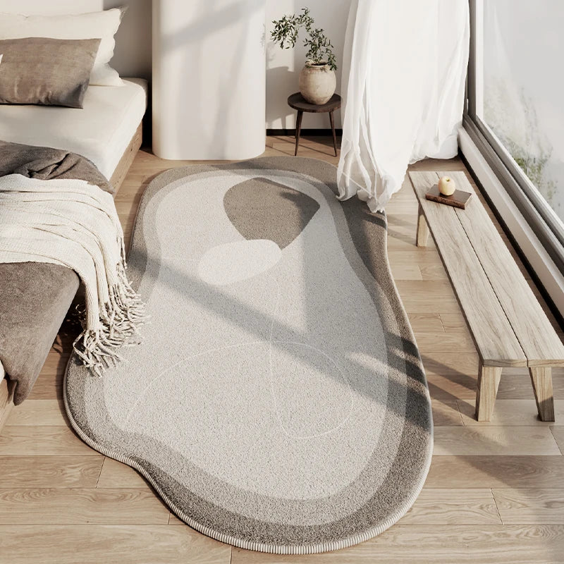 Nordic Plush Rug with Abstract Border