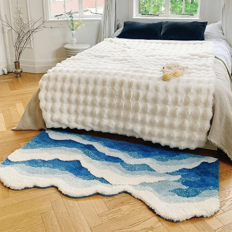 Ocean Wave Rug with Soft Plush Texture