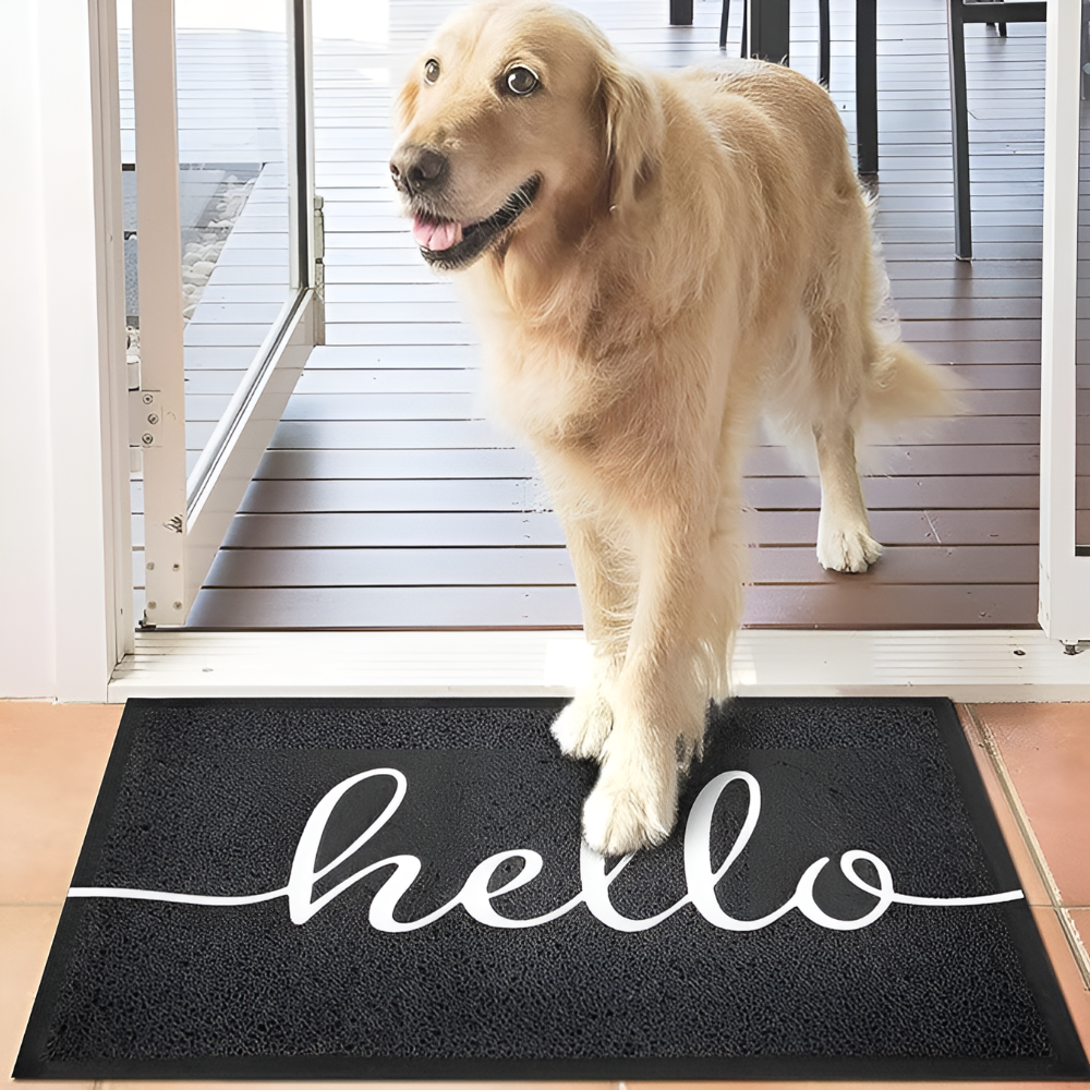PVC Entry Mat with Hello Script Design