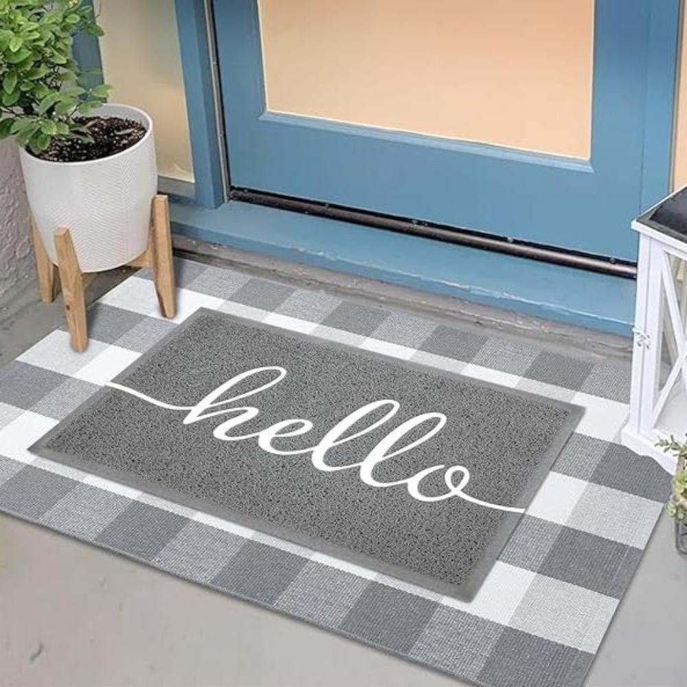 PVC Entry Mat with Hello Script Design