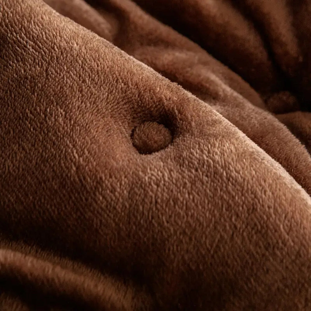 Plush Tufted Sofa Cover with Button Texture