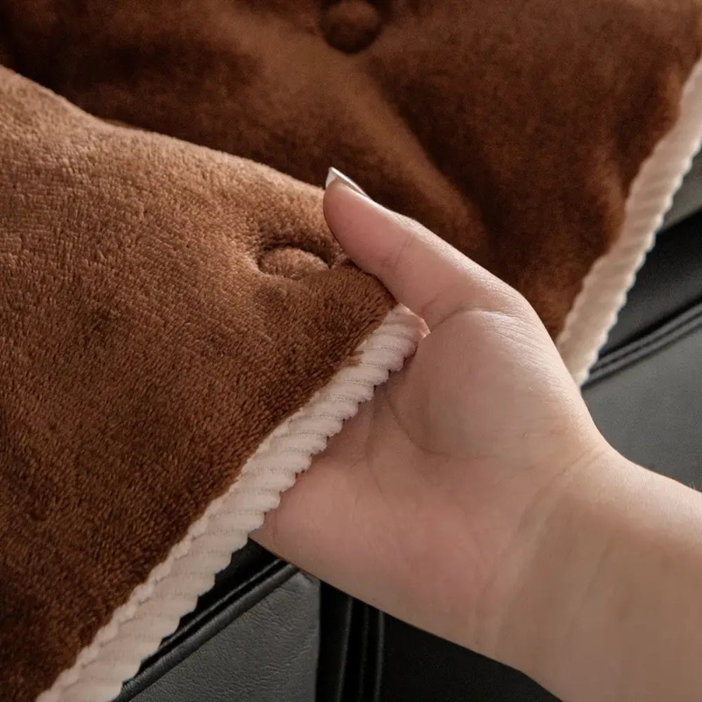 Plush Tufted Sofa Cover with Button Texture