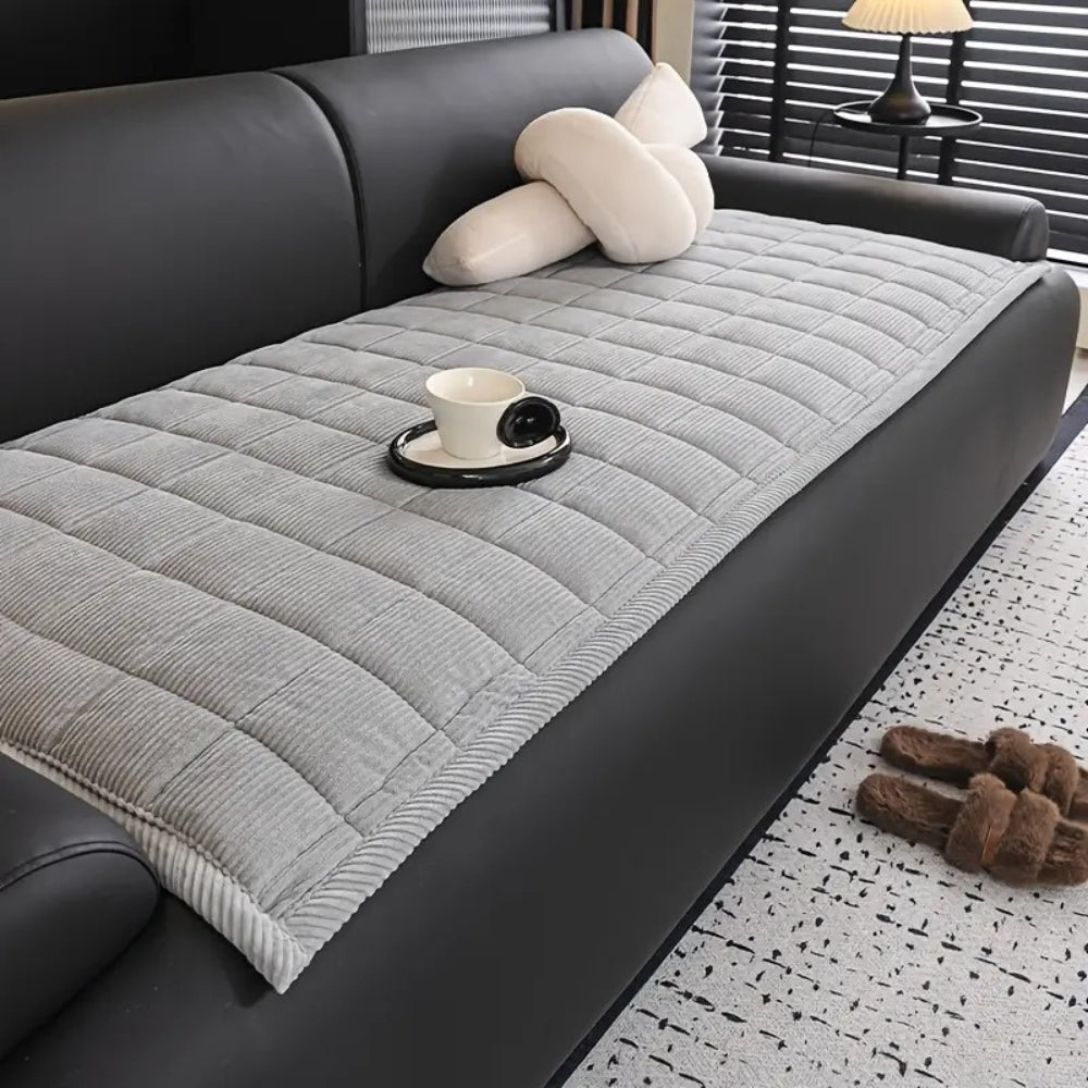 Quilted Sofa Cover with Padded Texture