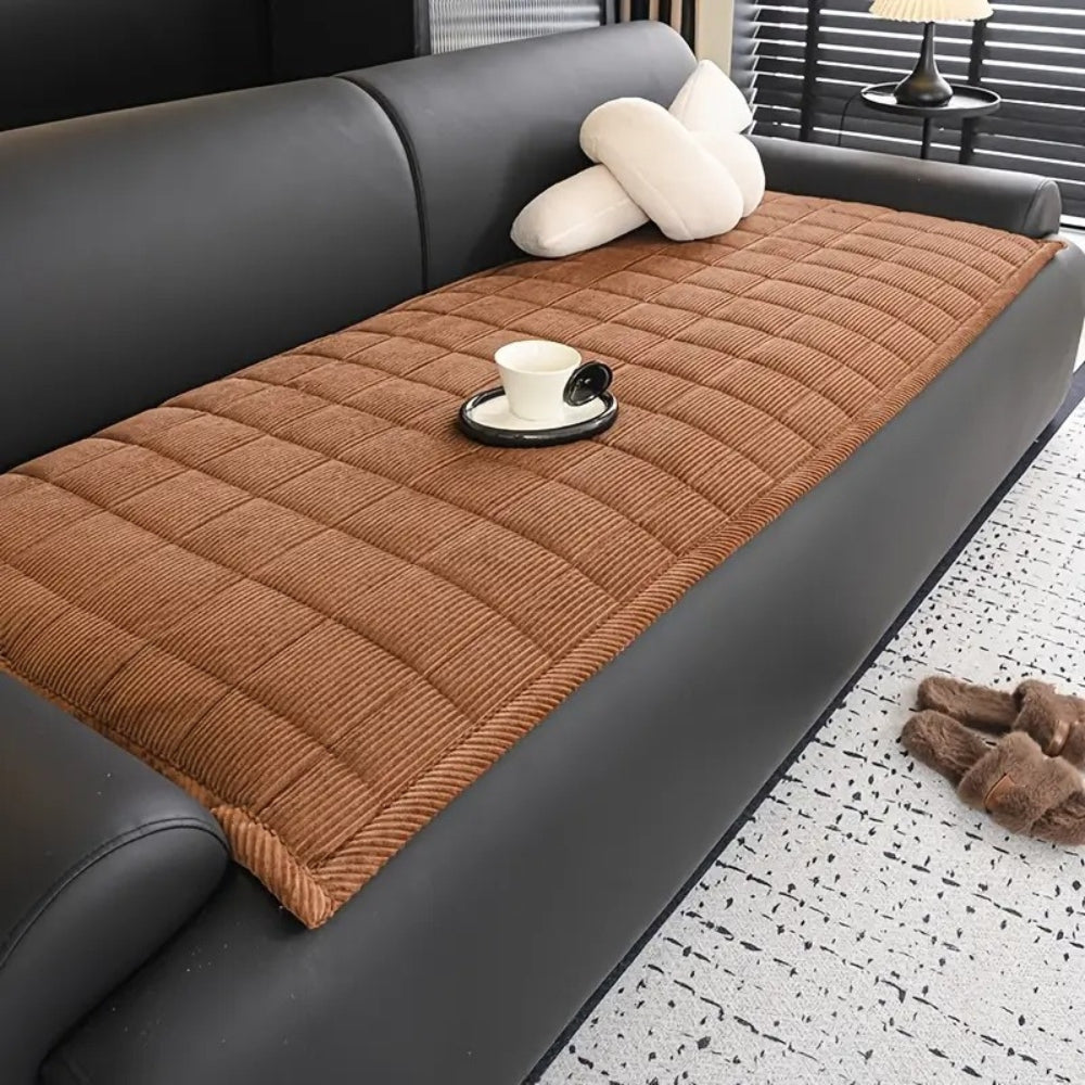 Quilted Sofa Cover with Padded Texture