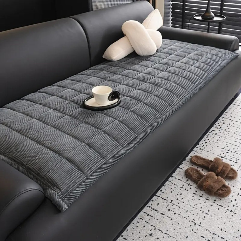 Quilted Sofa Cover with Padded Texture