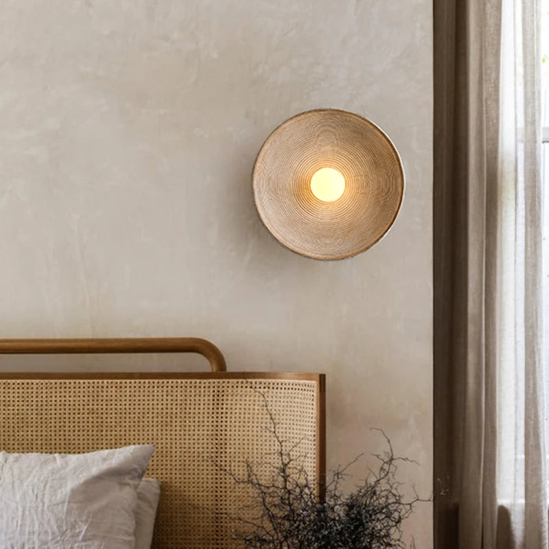 Resin Ribbed Round Wall Sconce with Globe Light