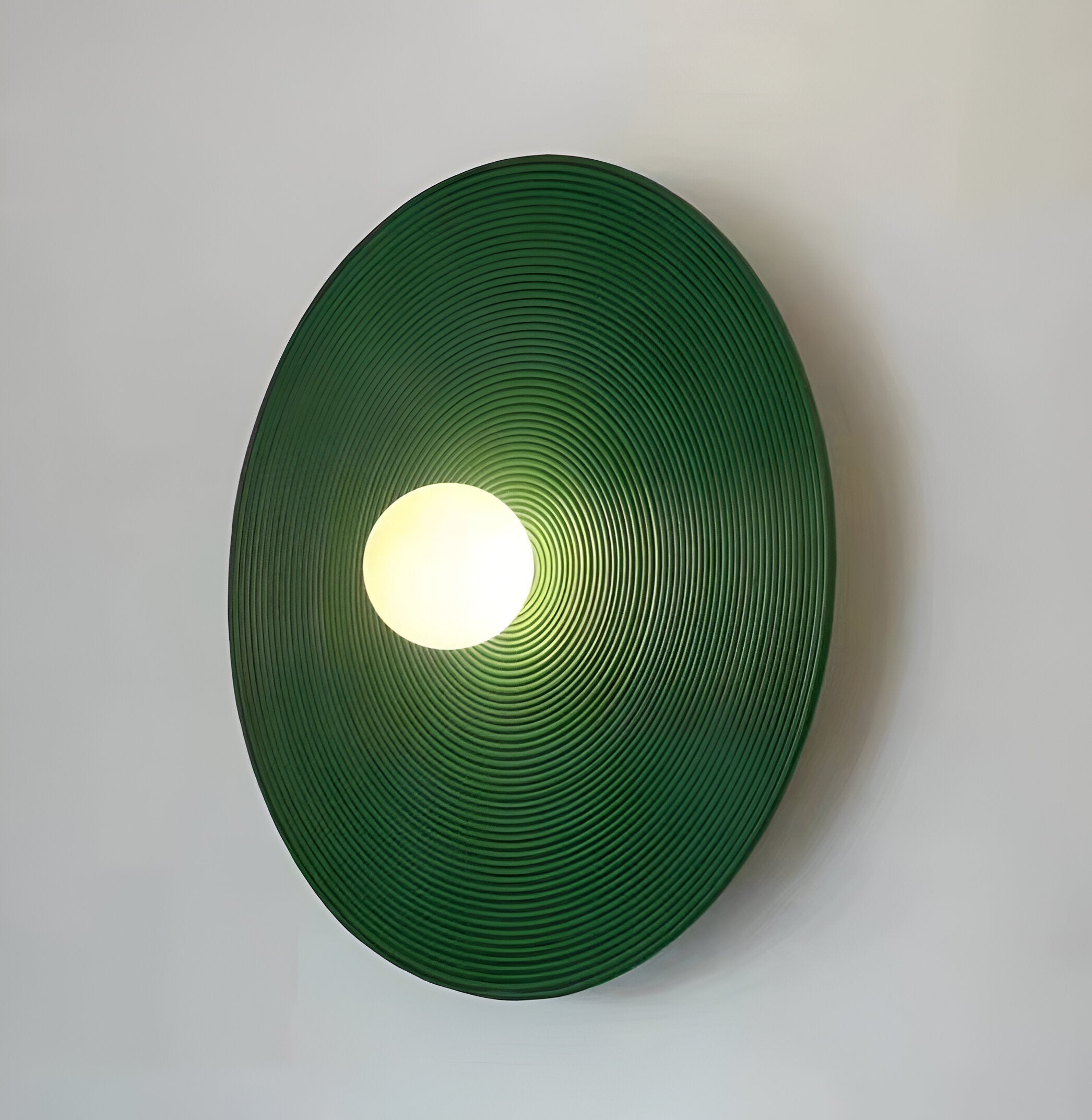 Resin Ribbed Round Wall Sconce with Globe Light