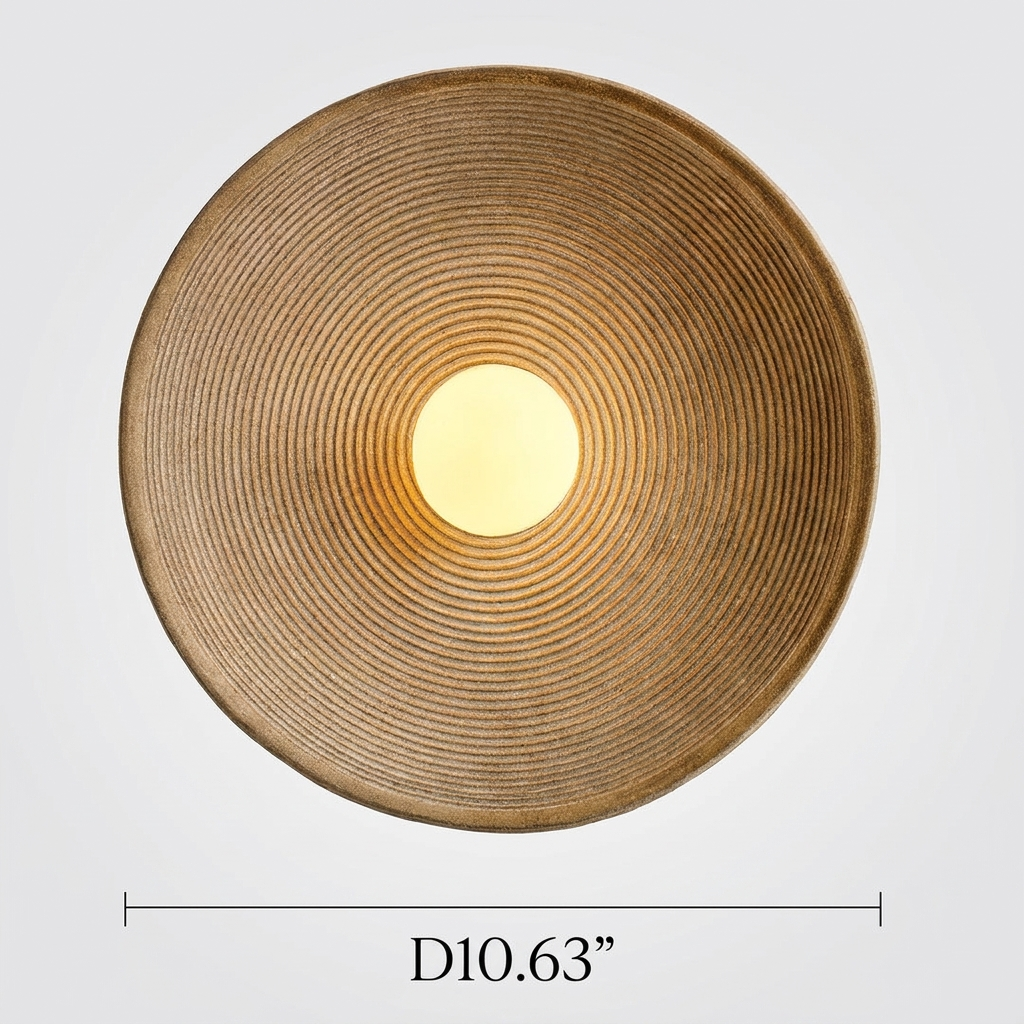 Resin Ribbed Round Wall Sconce with Globe Light