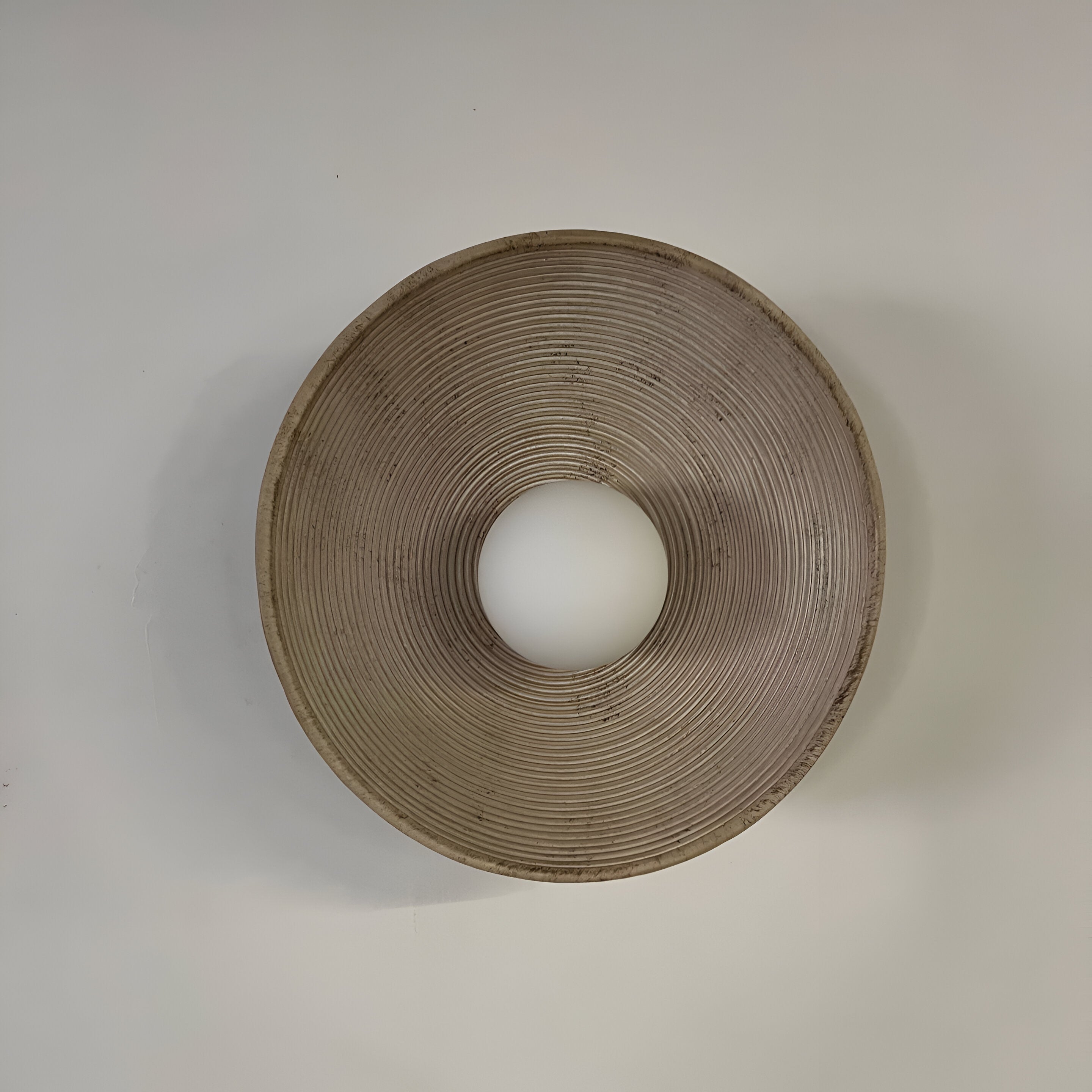 Resin Ribbed Round Wall Sconce with Globe Light