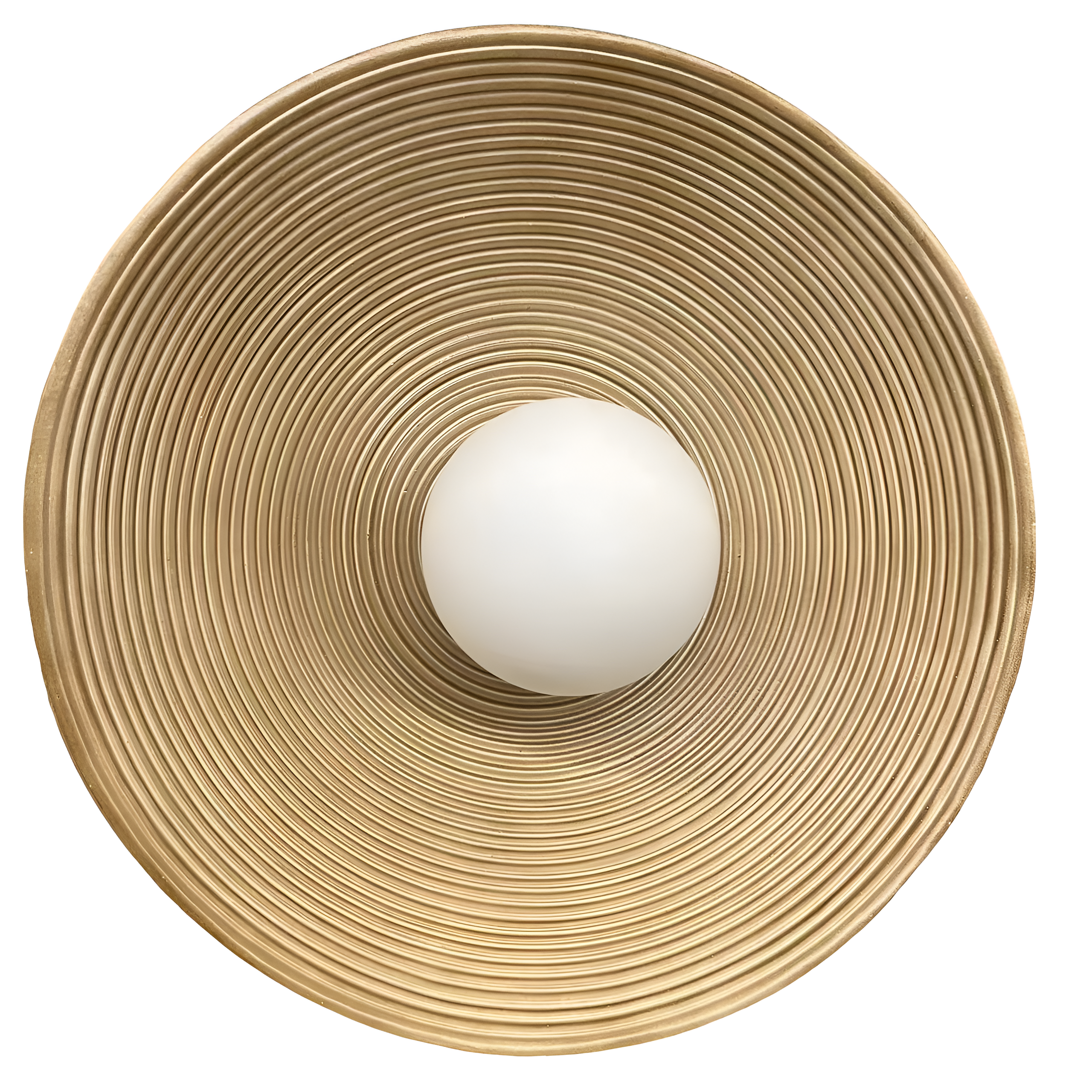 Resin Ribbed Round Wall Sconce with Globe Light