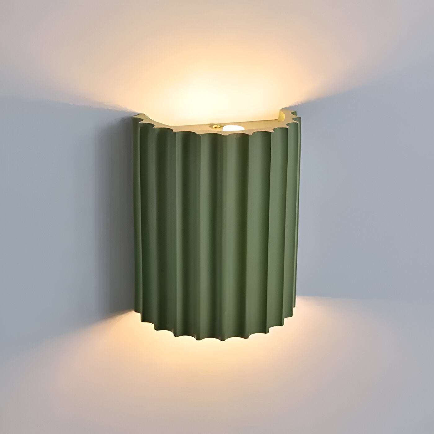 Ribbed Resin Wall Sconce with Dual LED Light