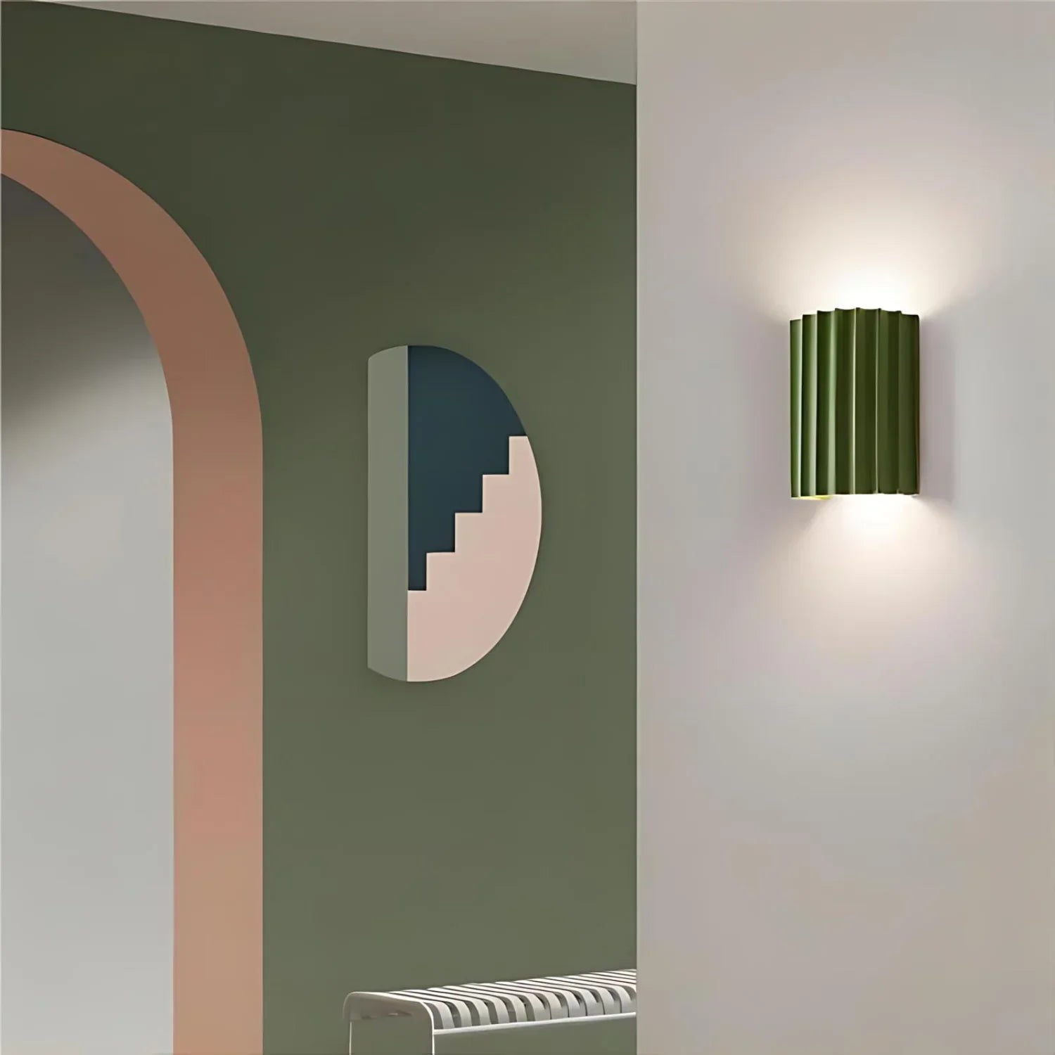 Ribbed Resin Wall Sconce with Dual LED Light