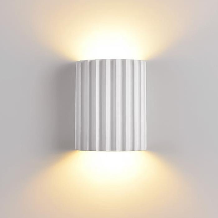 Ribbed Resin Wall Sconce with Dual LED Light