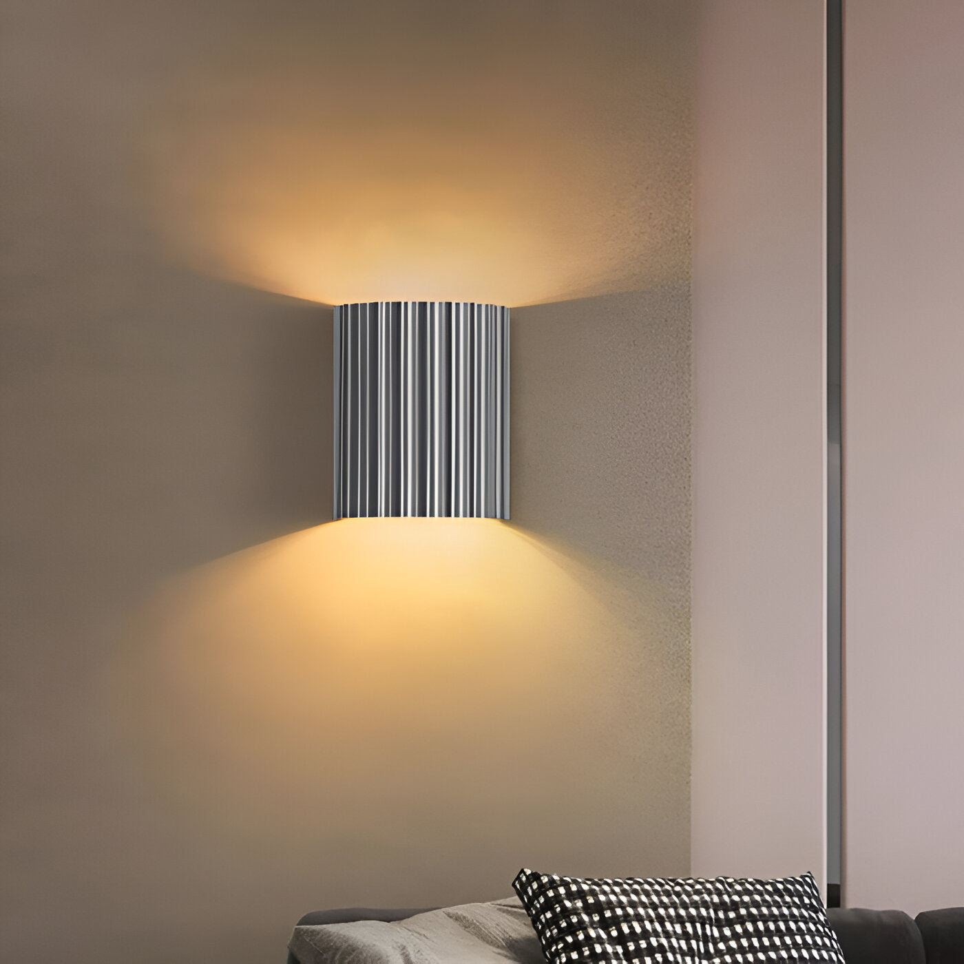 Ribbed Resin Wall Sconce with Dual LED Light