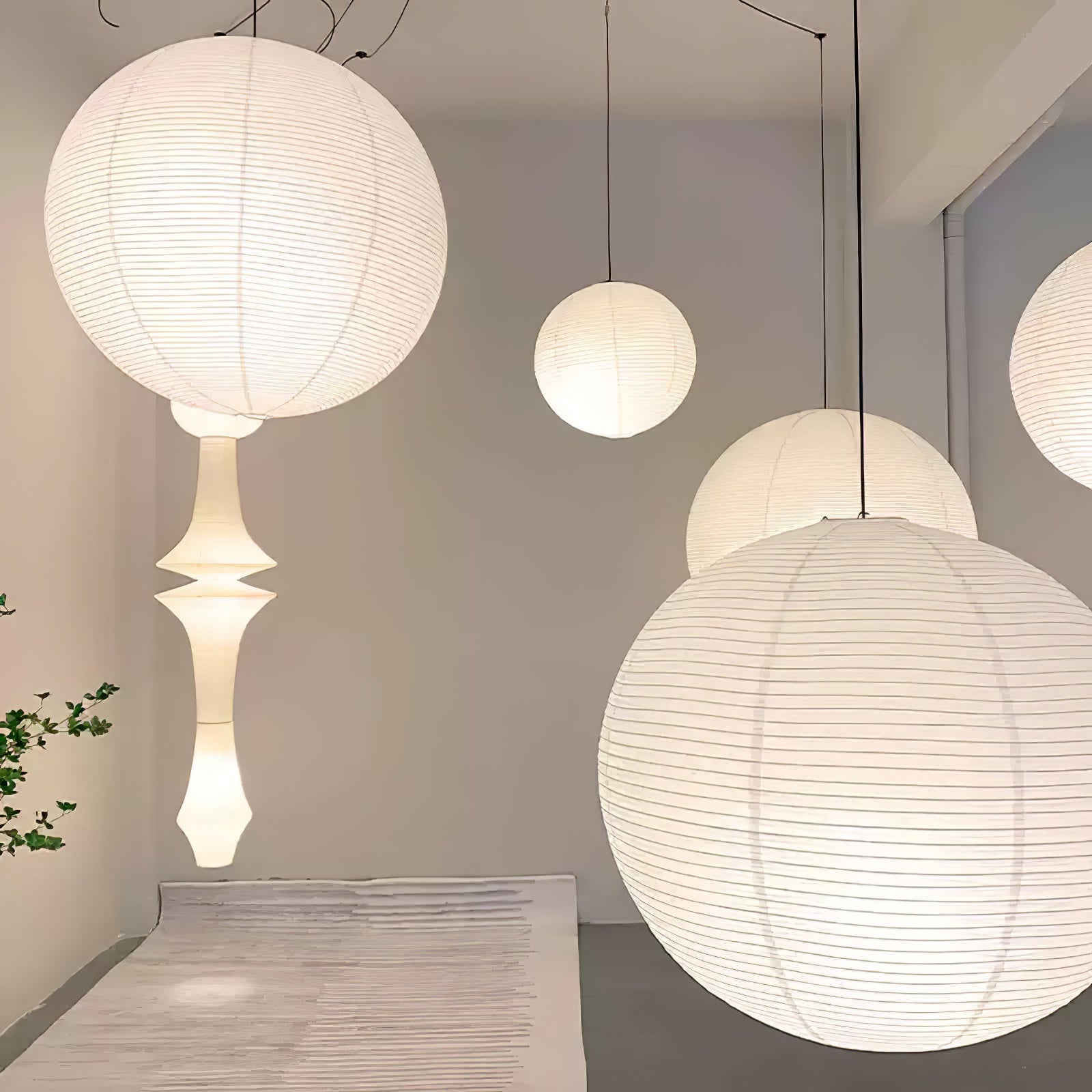 Japanese Washi Globe Pendant Light Shade