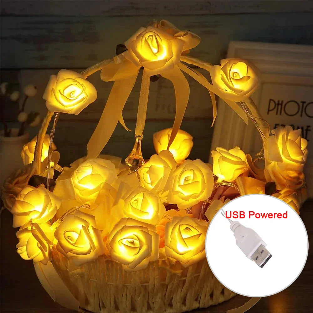 Rose String Light with Romantic LED Glow