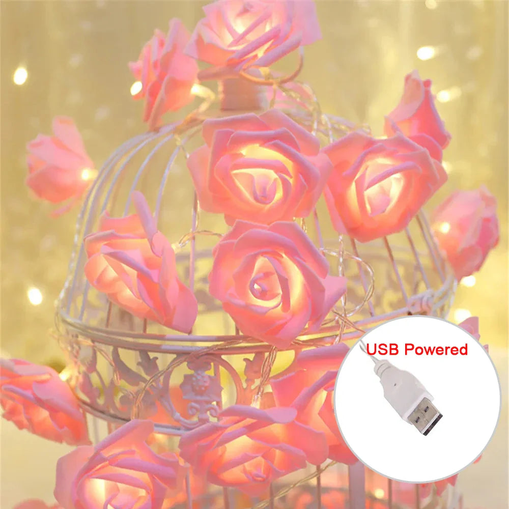 Rose String Light with Romantic LED Glow