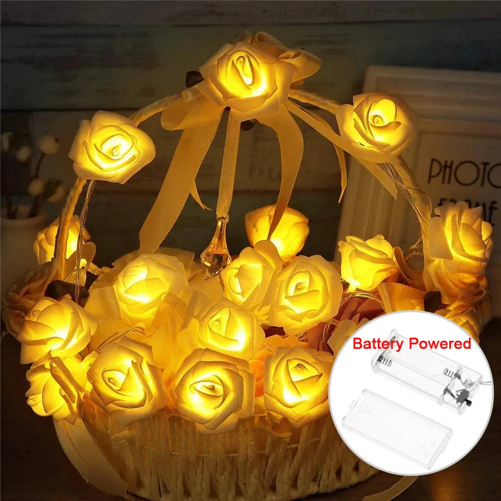 Rose String Light with Romantic LED Glow