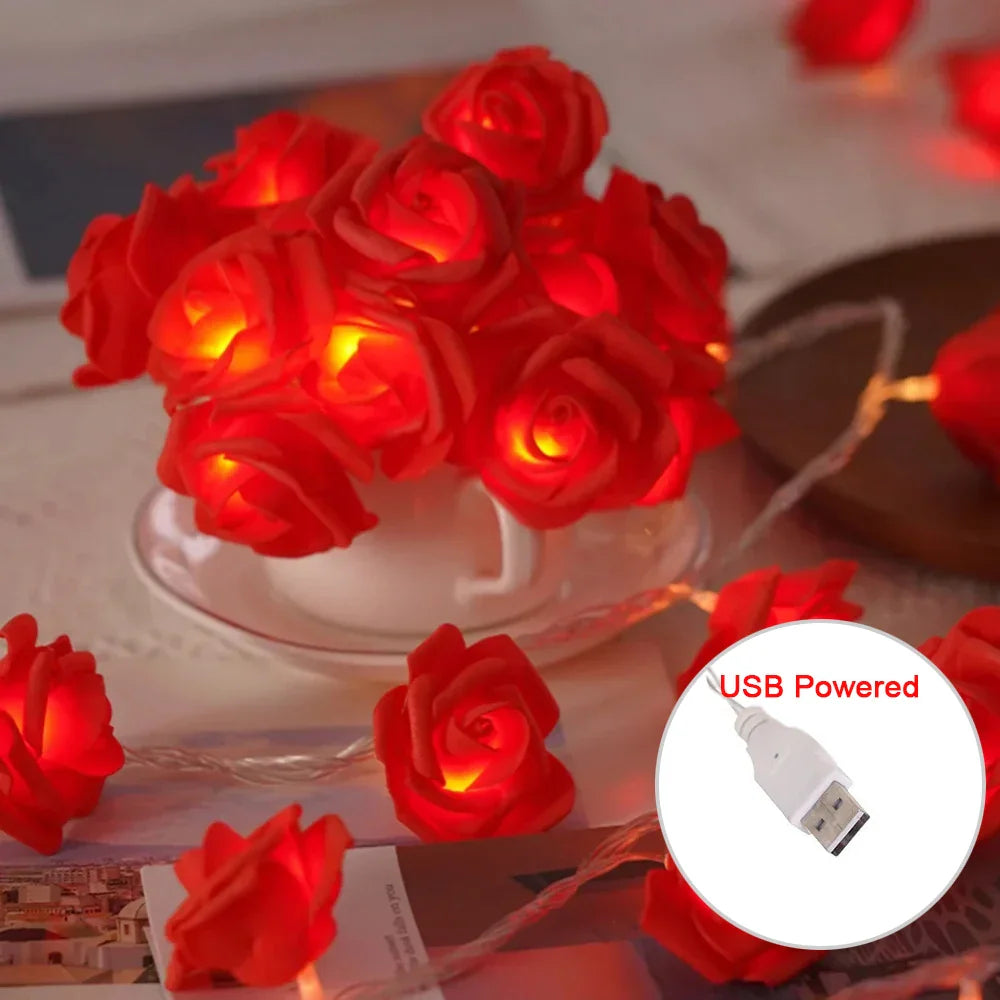 Rose String Light with Romantic LED Glow