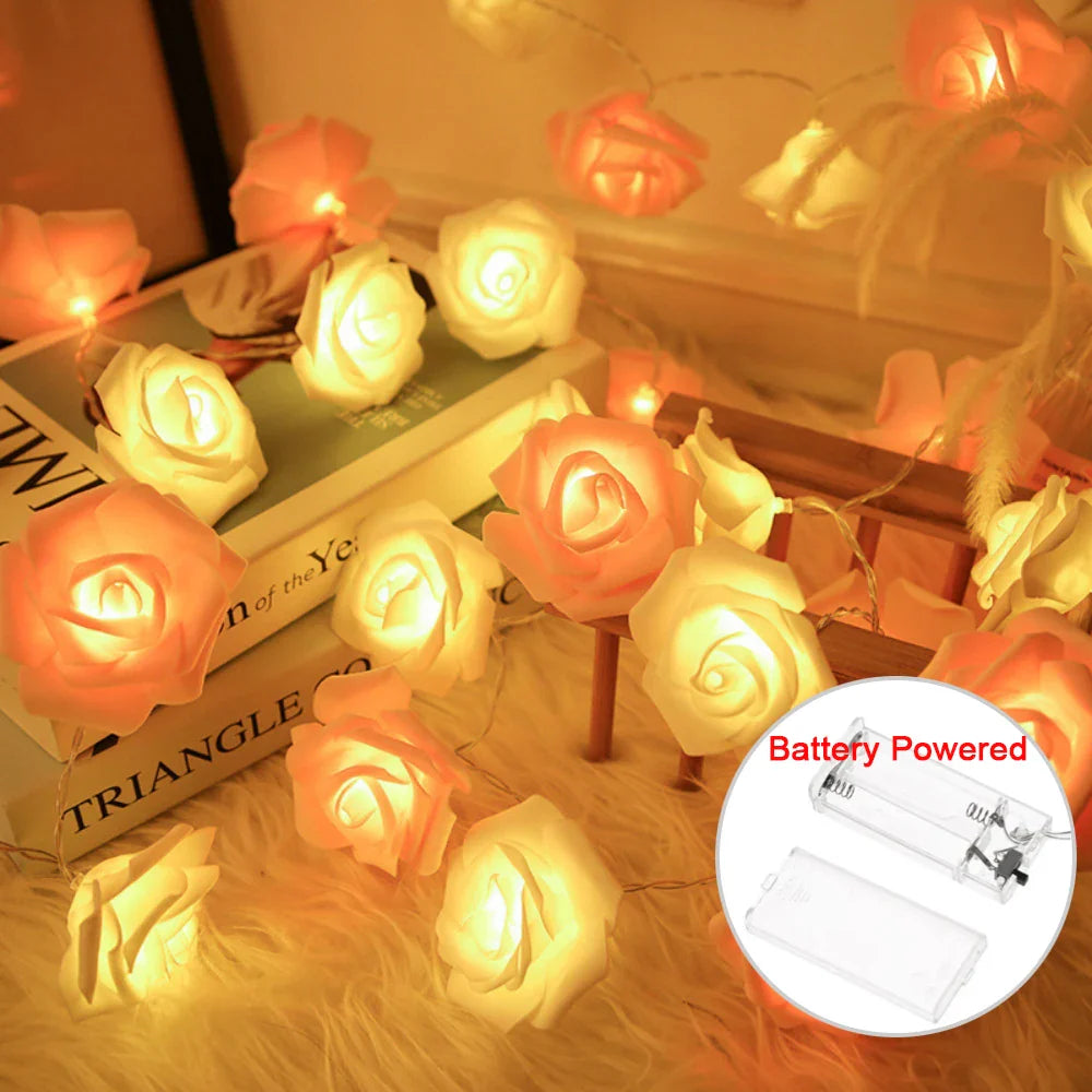 Rose String Light with Romantic LED Glow