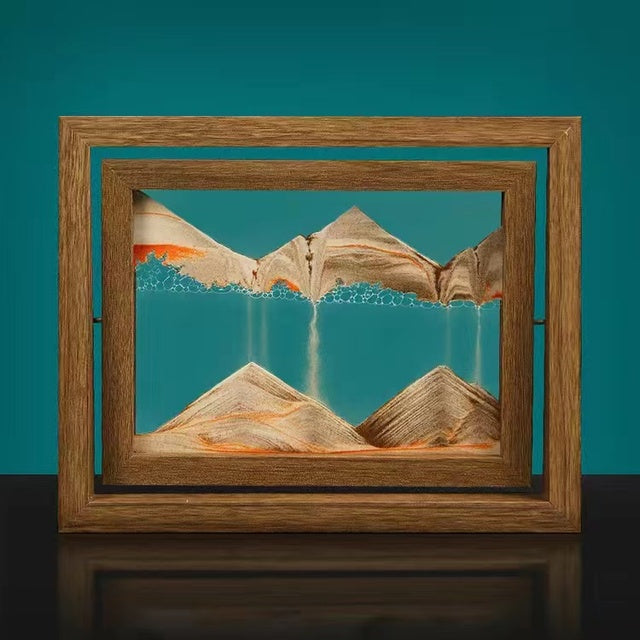 Rotating Sand Art Frame with Wood Display