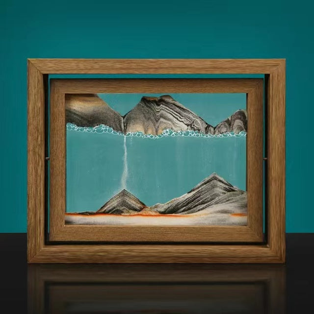 Rotating Sand Art Frame with Wood Display