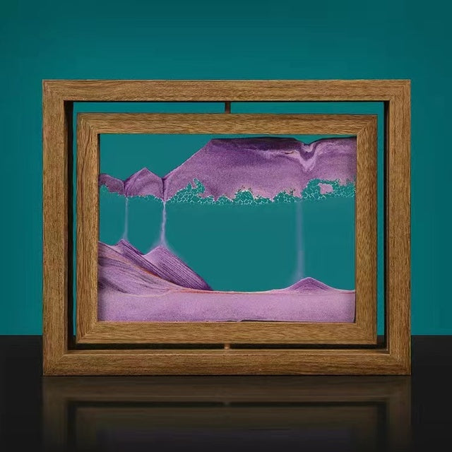 Rotating Sand Art Frame with Wood Display