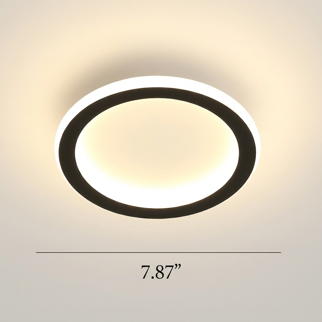 Round Ceiling Light with LED Halo Ring Design