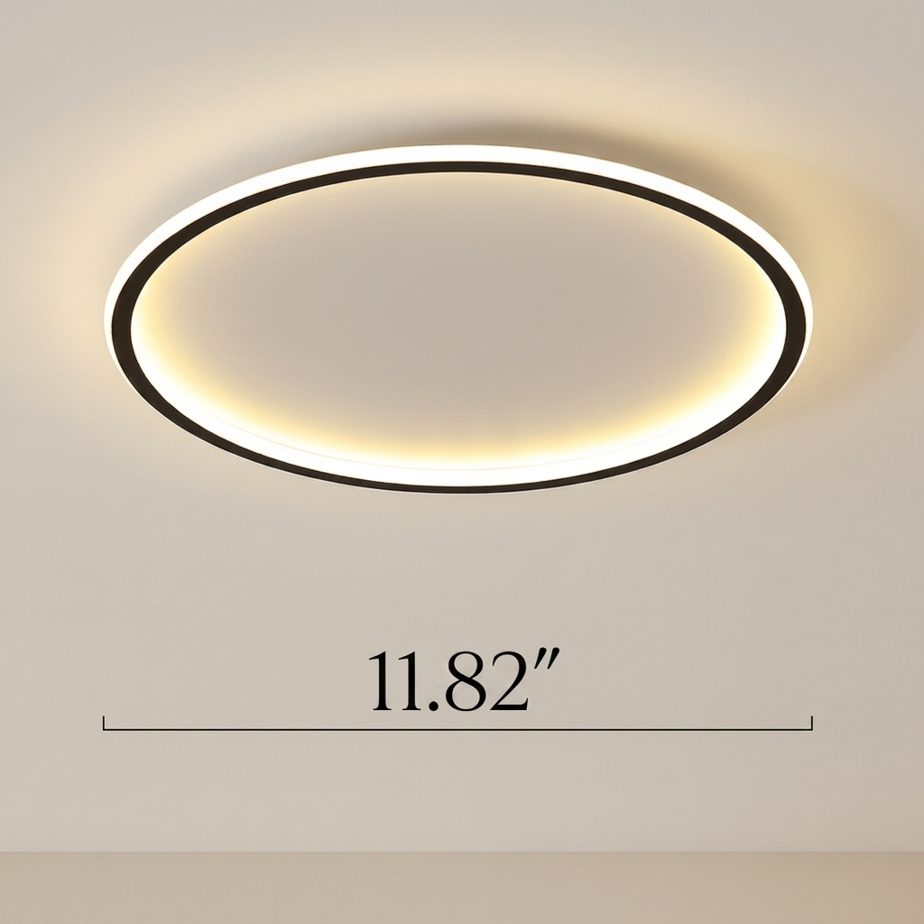 Round Ceiling Light with LED Halo Ring Design