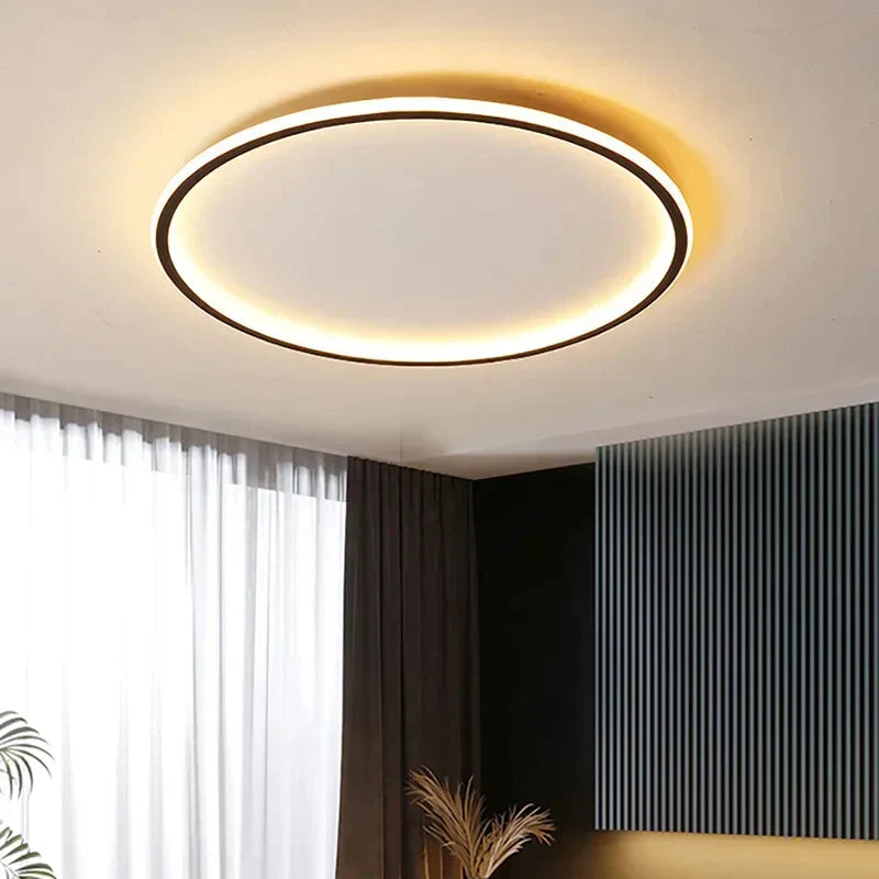 Round Ceiling Light with LED Halo Ring Design